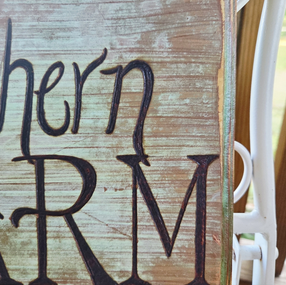 Handmade, Rustic, And Distressed Blue "Southern Charm" Sign - Picture 4 of 7